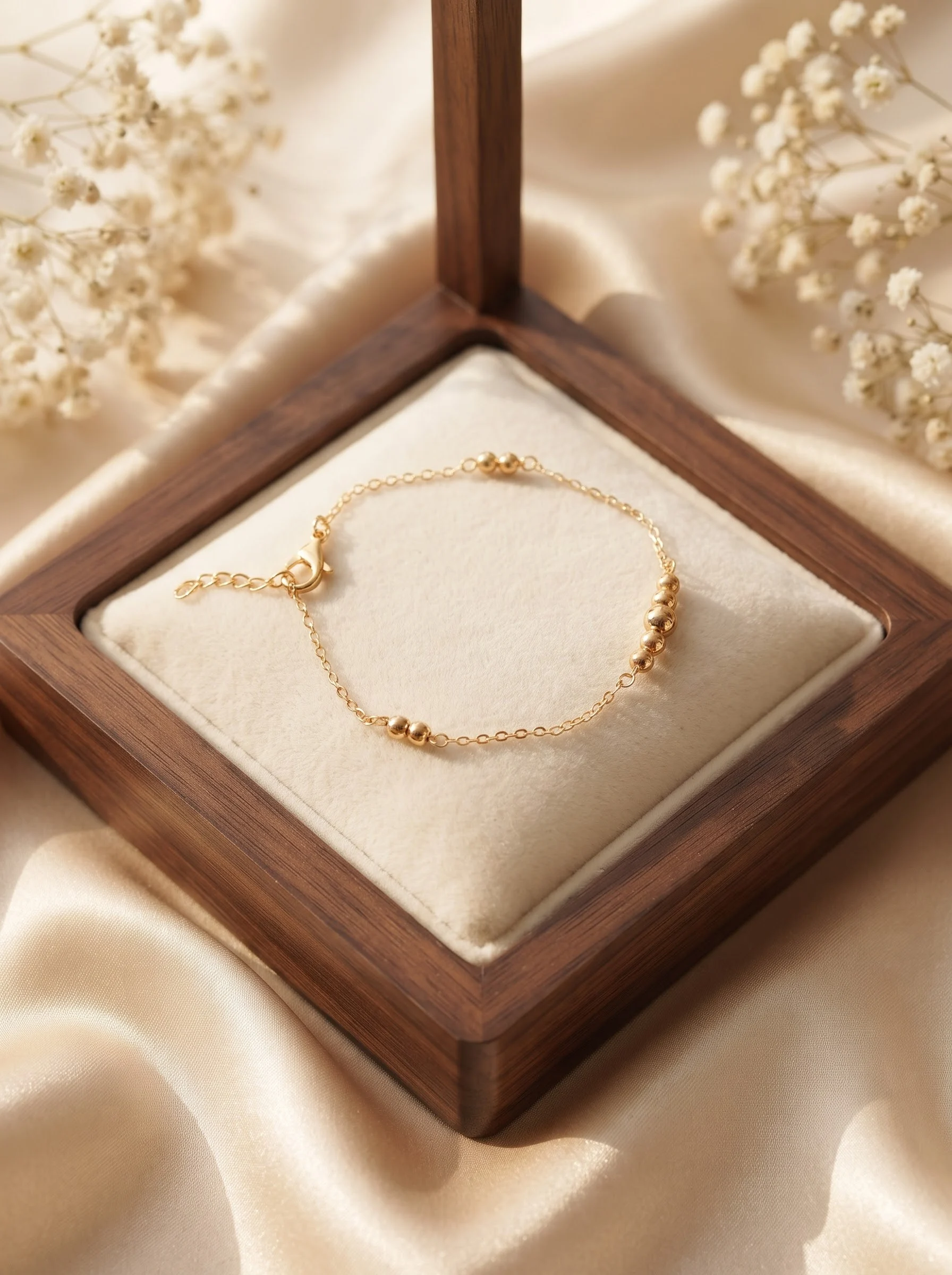 Minimal Beaded Chain Bracelet - Image 6