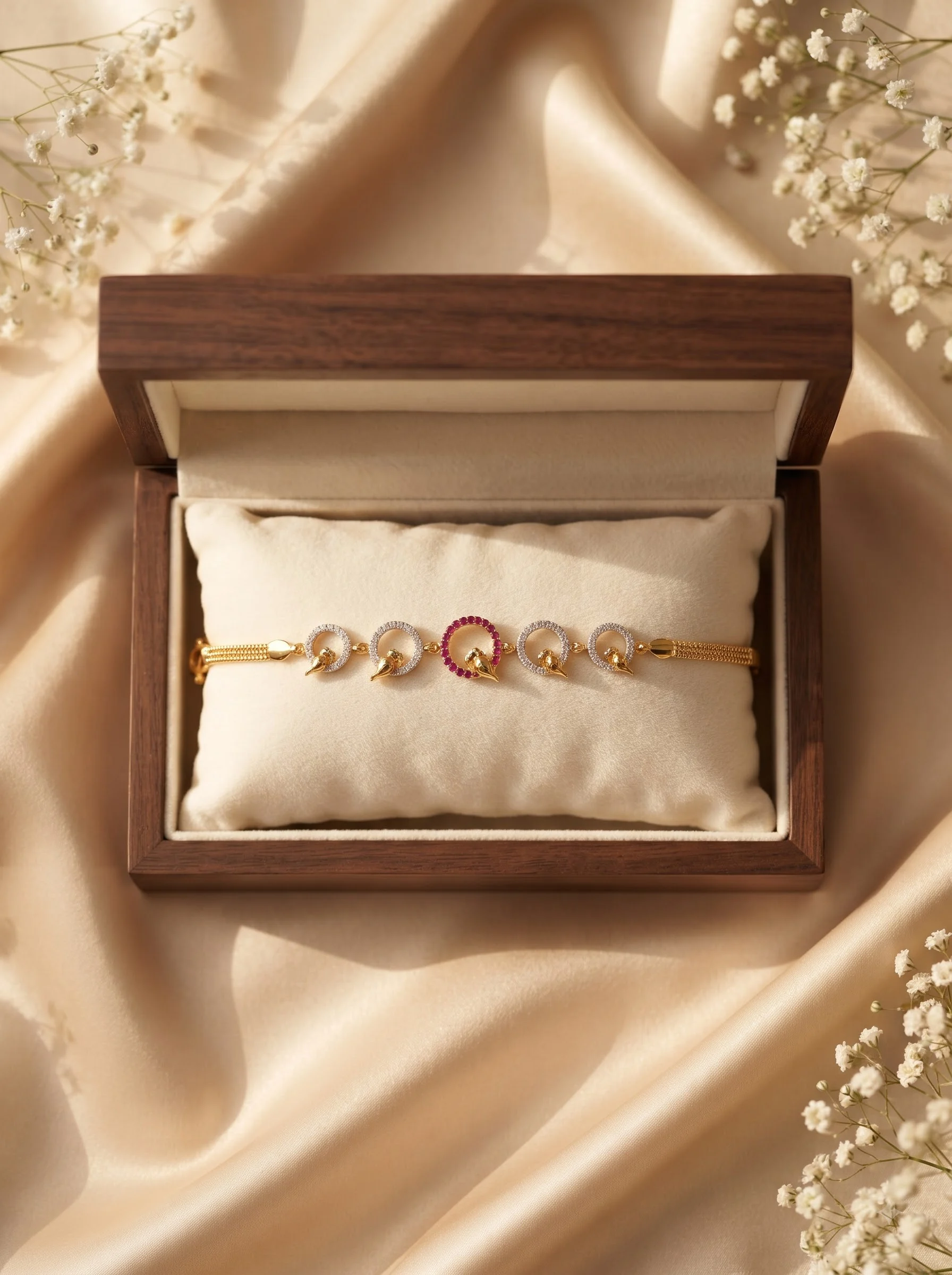 Ruby Crystal Infinity Bracelet - Image 2