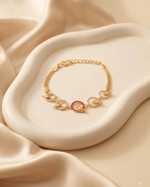 Ruby Crystal Infinity Bracelet