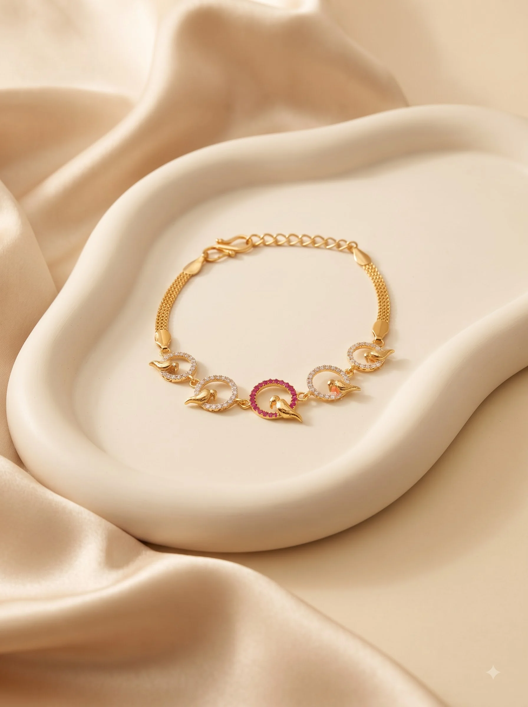 Ruby Crystal Infinity Bracelet