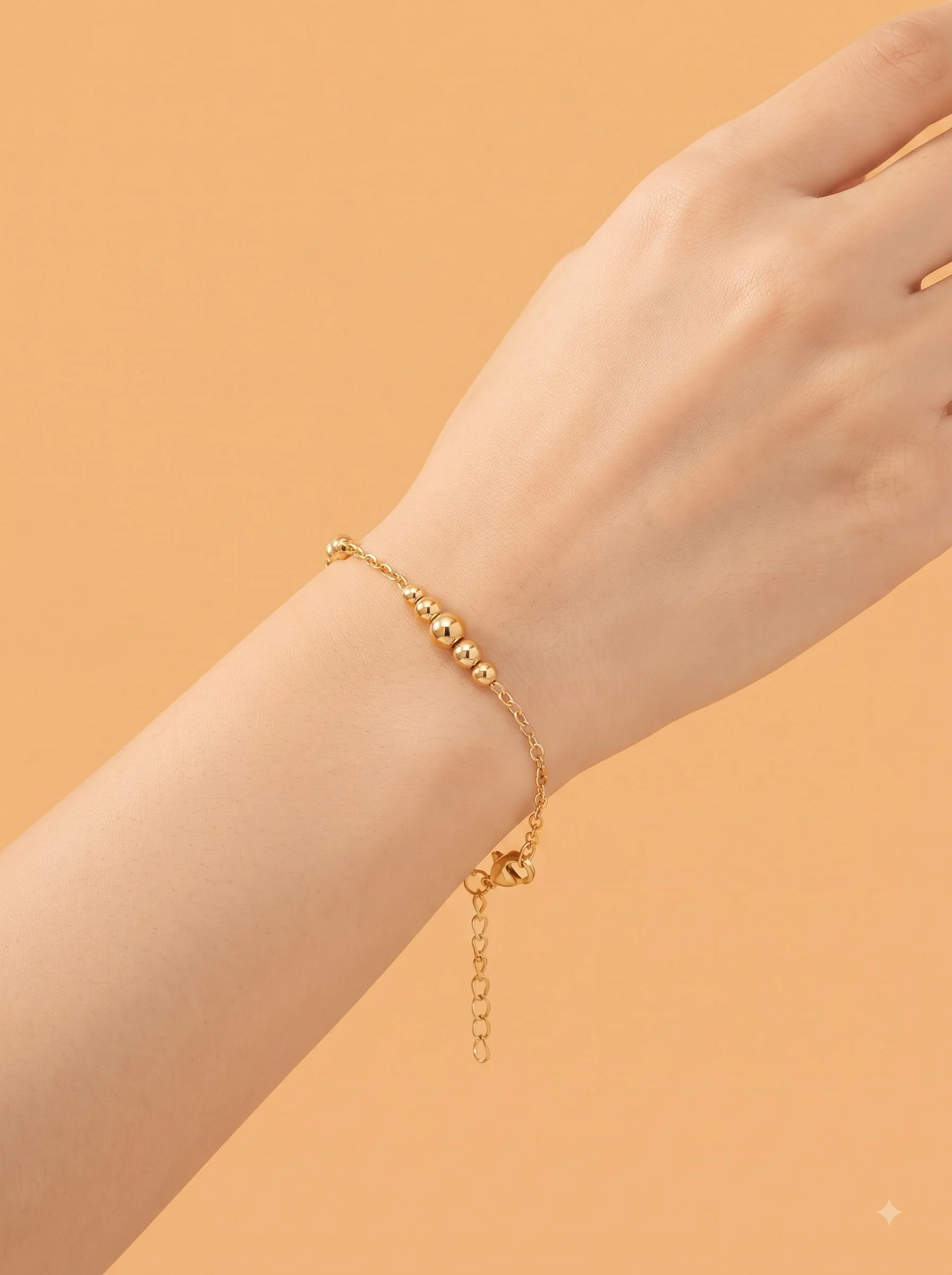 Minimal Beaded Chain Bracelet - Image 5