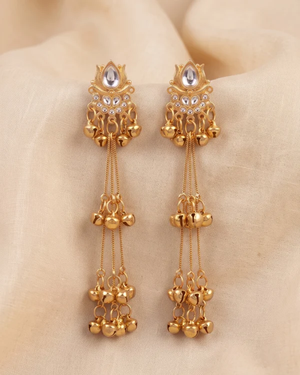 Kundan Royale Layered Tassel Earrings