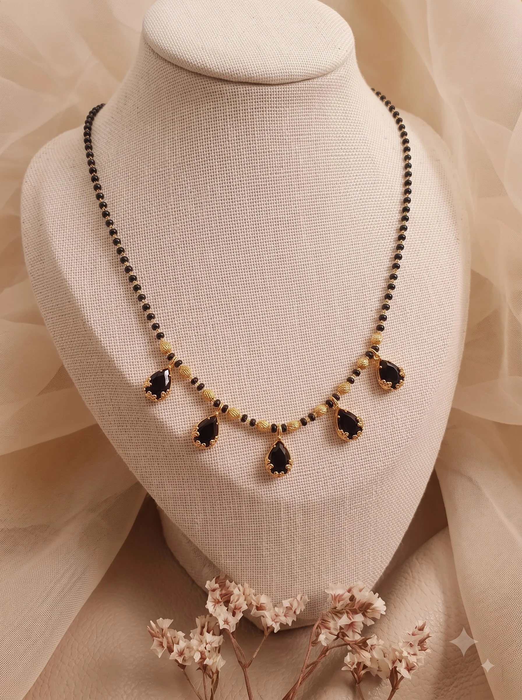 Luxe Black Crystal Mangalsutra