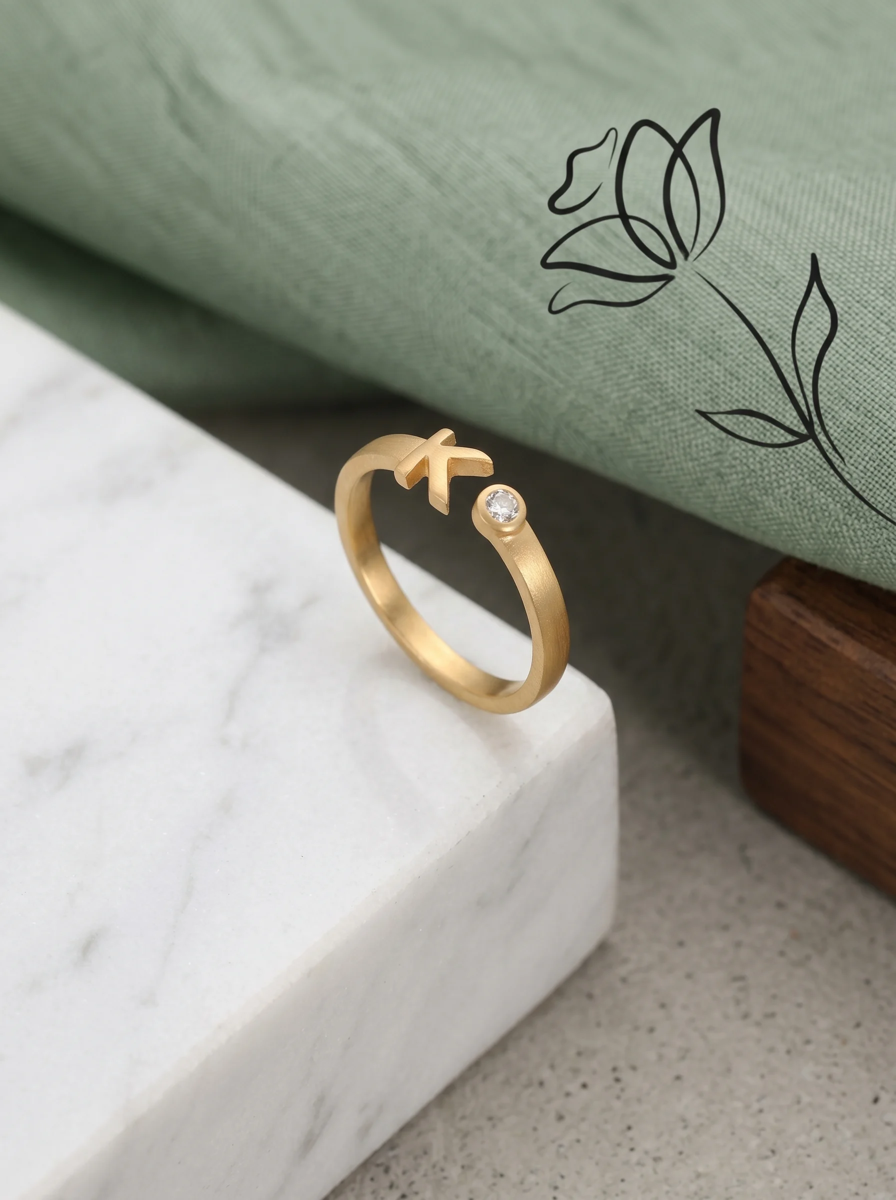 Golden Initial K Ring - Image 4