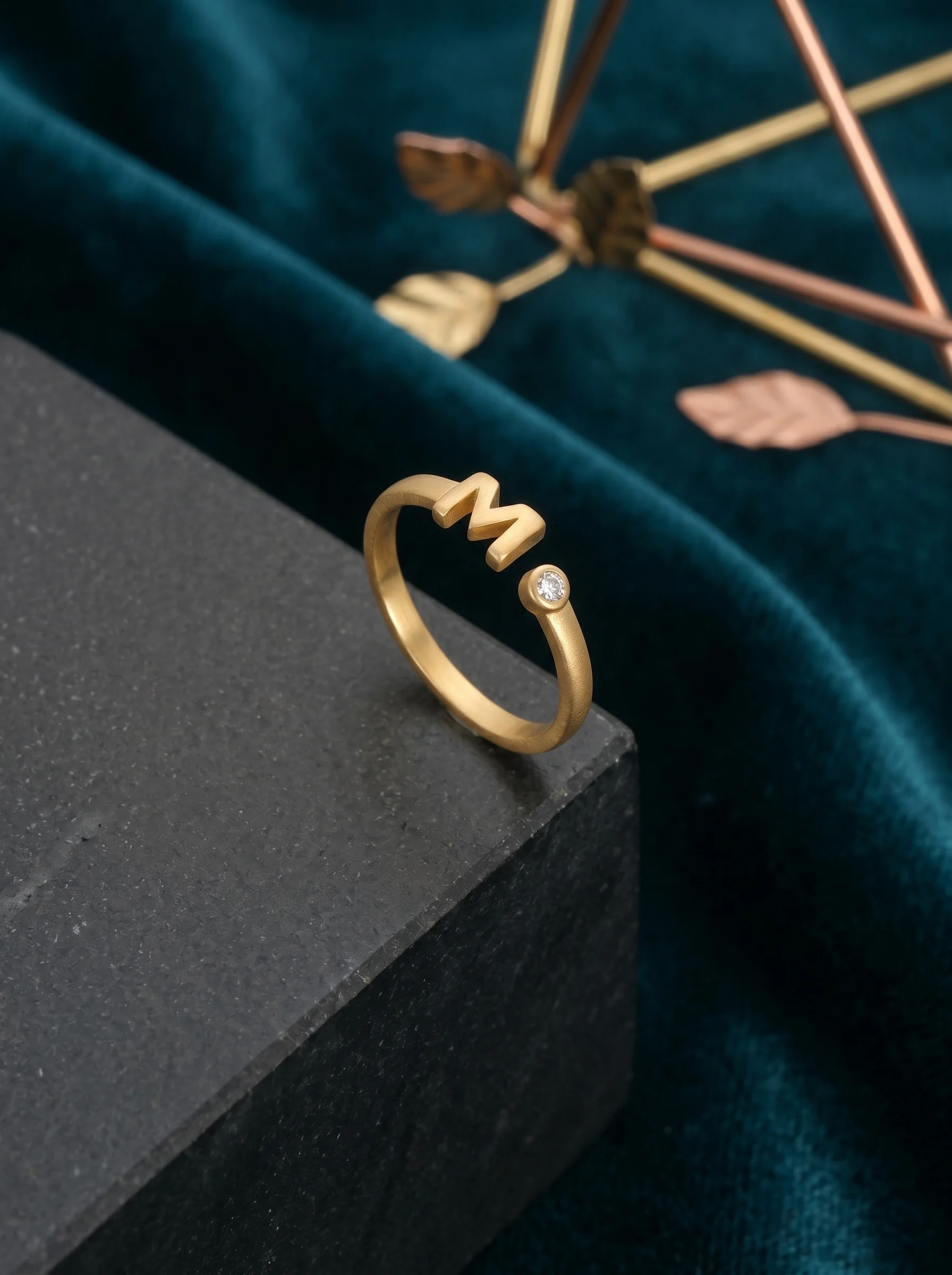 Golden Initial M Ring - Image 2