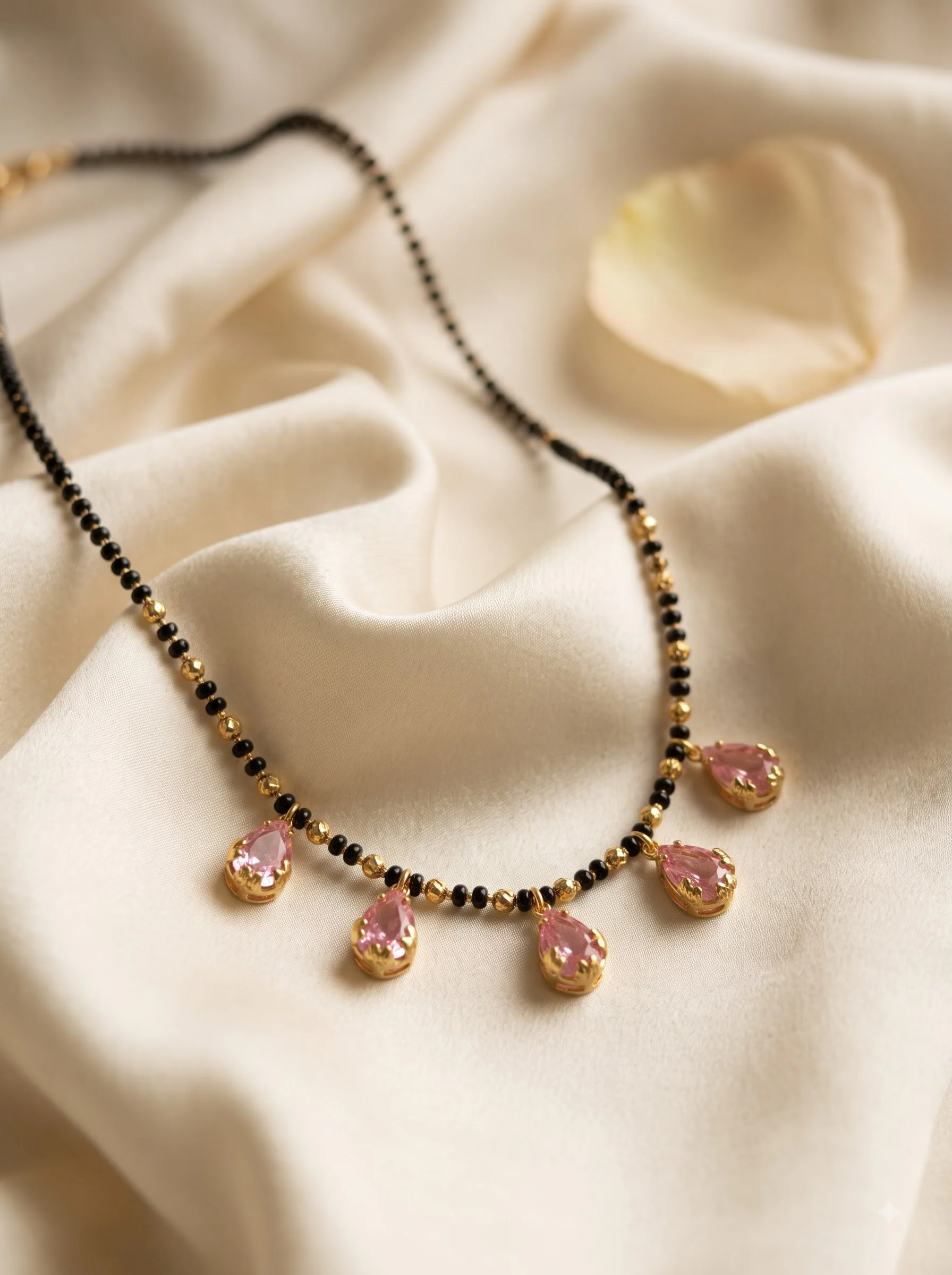 Sparkling Pink Drop Mangalsutra - Image 2