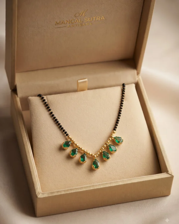 Radiant Sea Green Crystal Mangalsutra