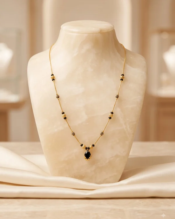 Elegant Everyday Black Bead Necklace