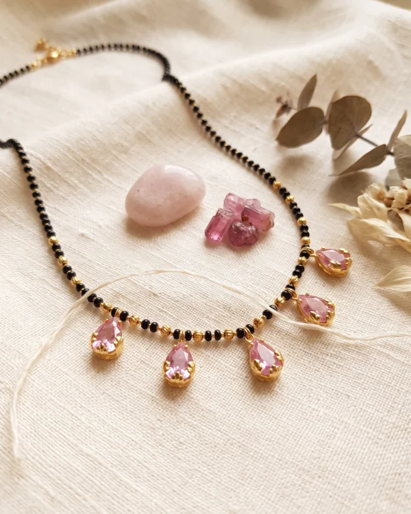 Sparkling Pink Drop Mangalsutra
