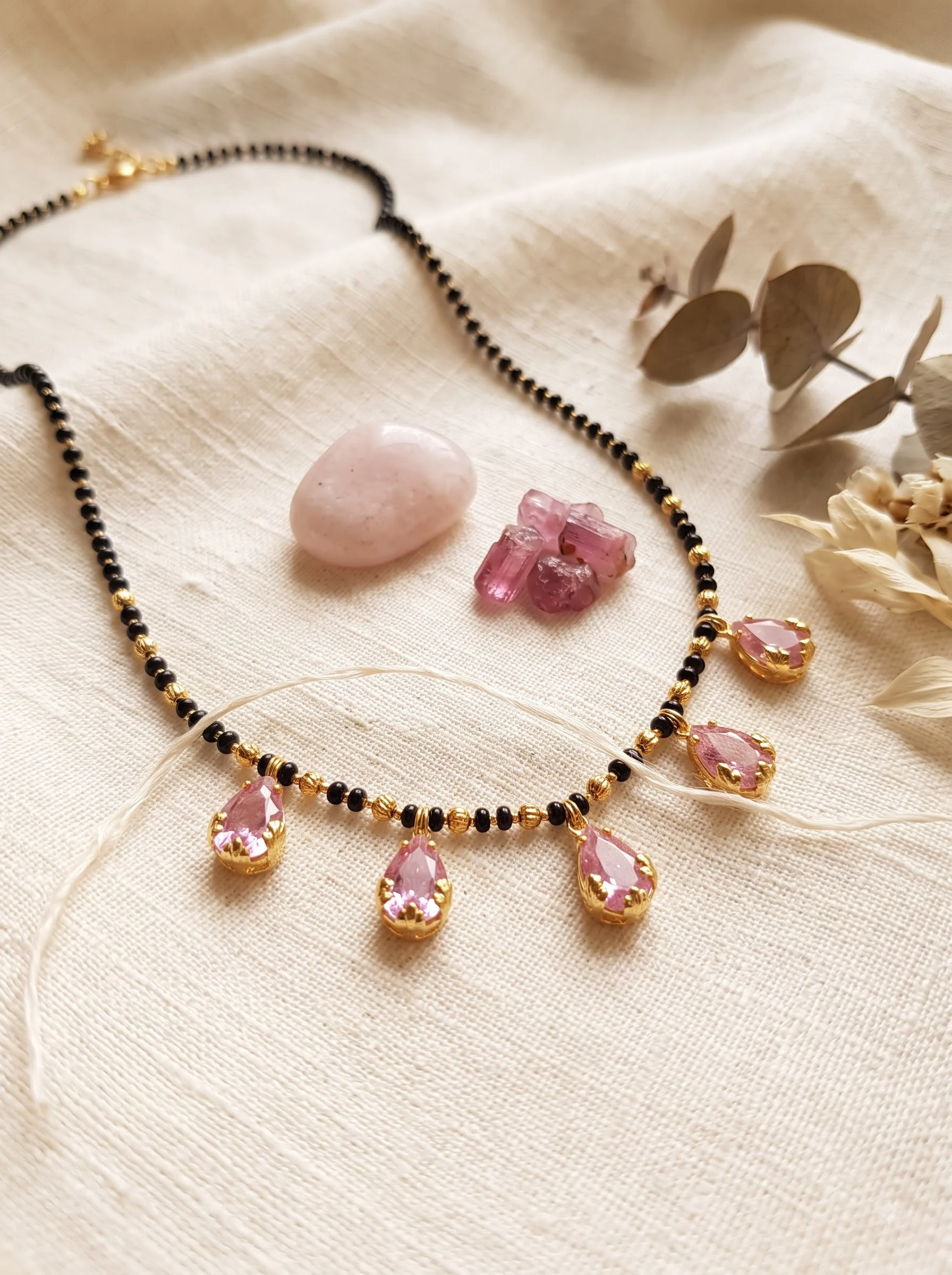 Sparkling Pink Drop Mangalsutra
