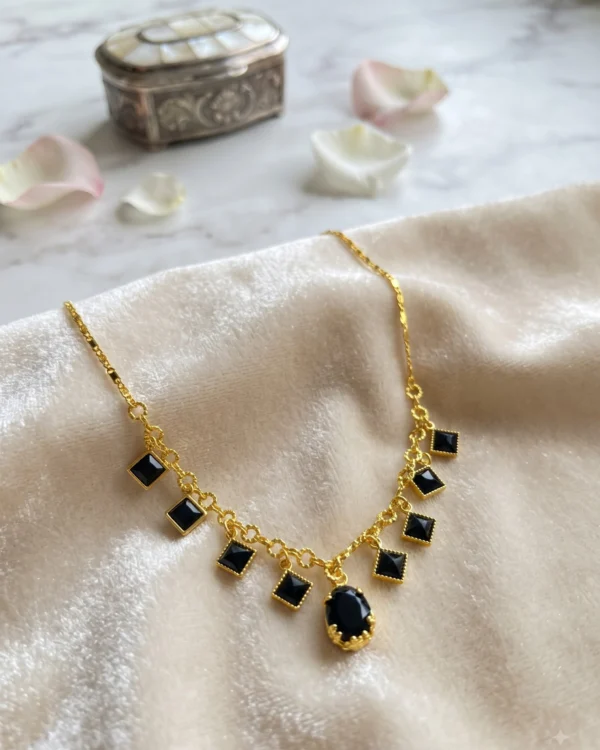 Black Crystal Chain Pendant