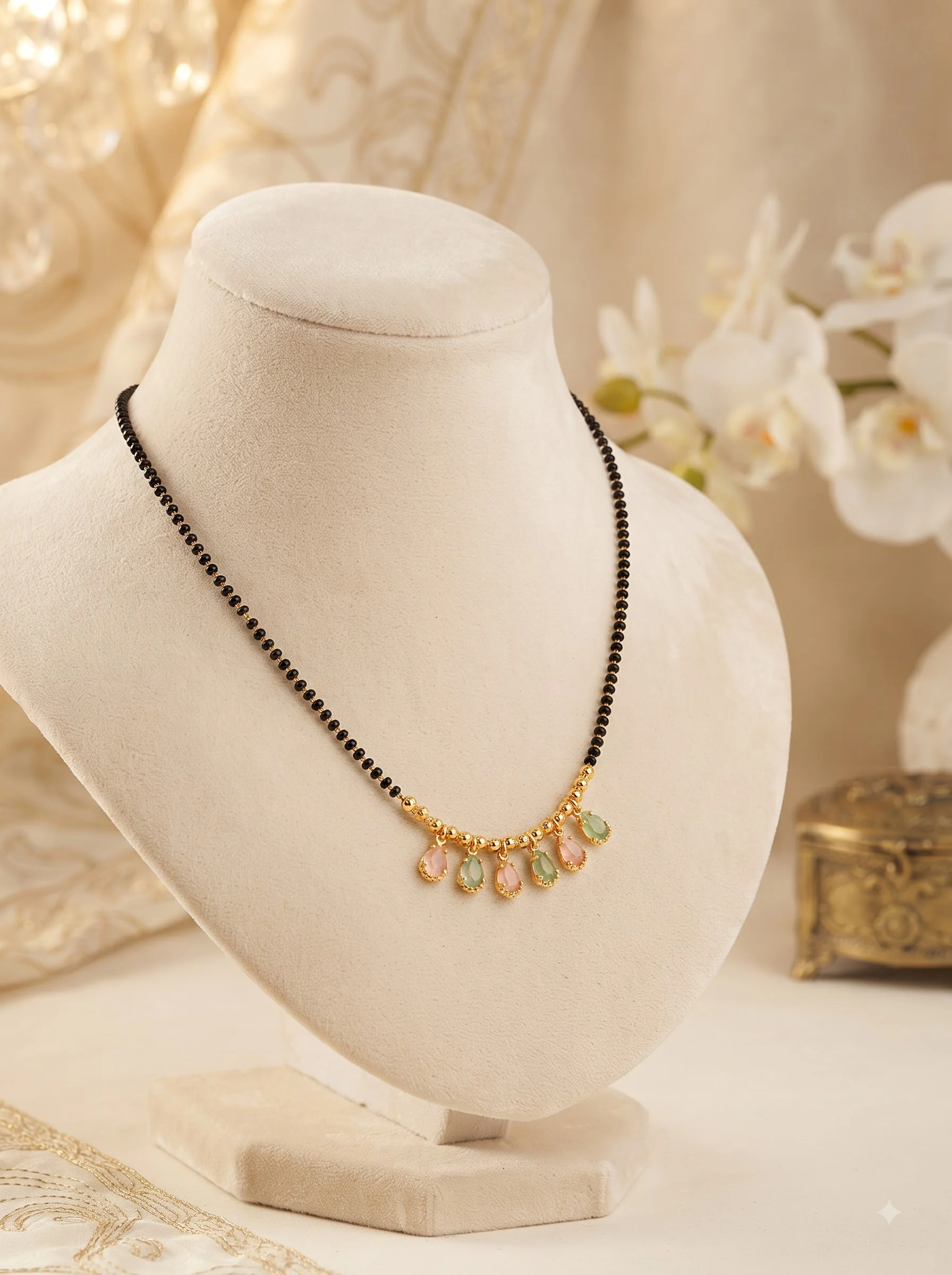 Heritage Sea Green Pink Mangalsutra