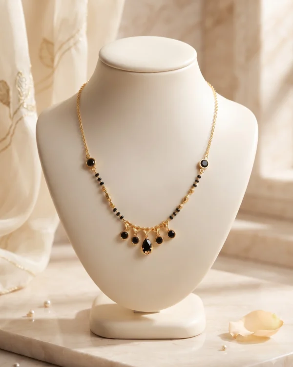 Ethnic Black Bead Mangalsutra Necklace