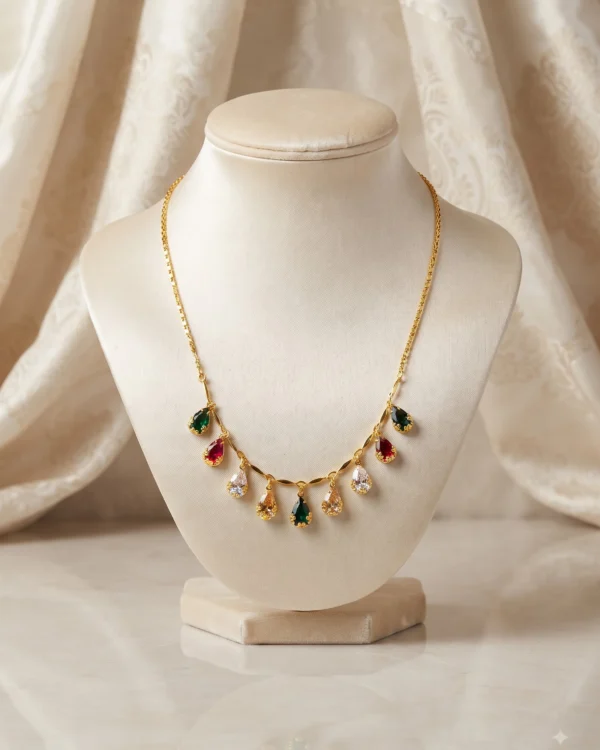 Multicolor Drop Chain Pendant