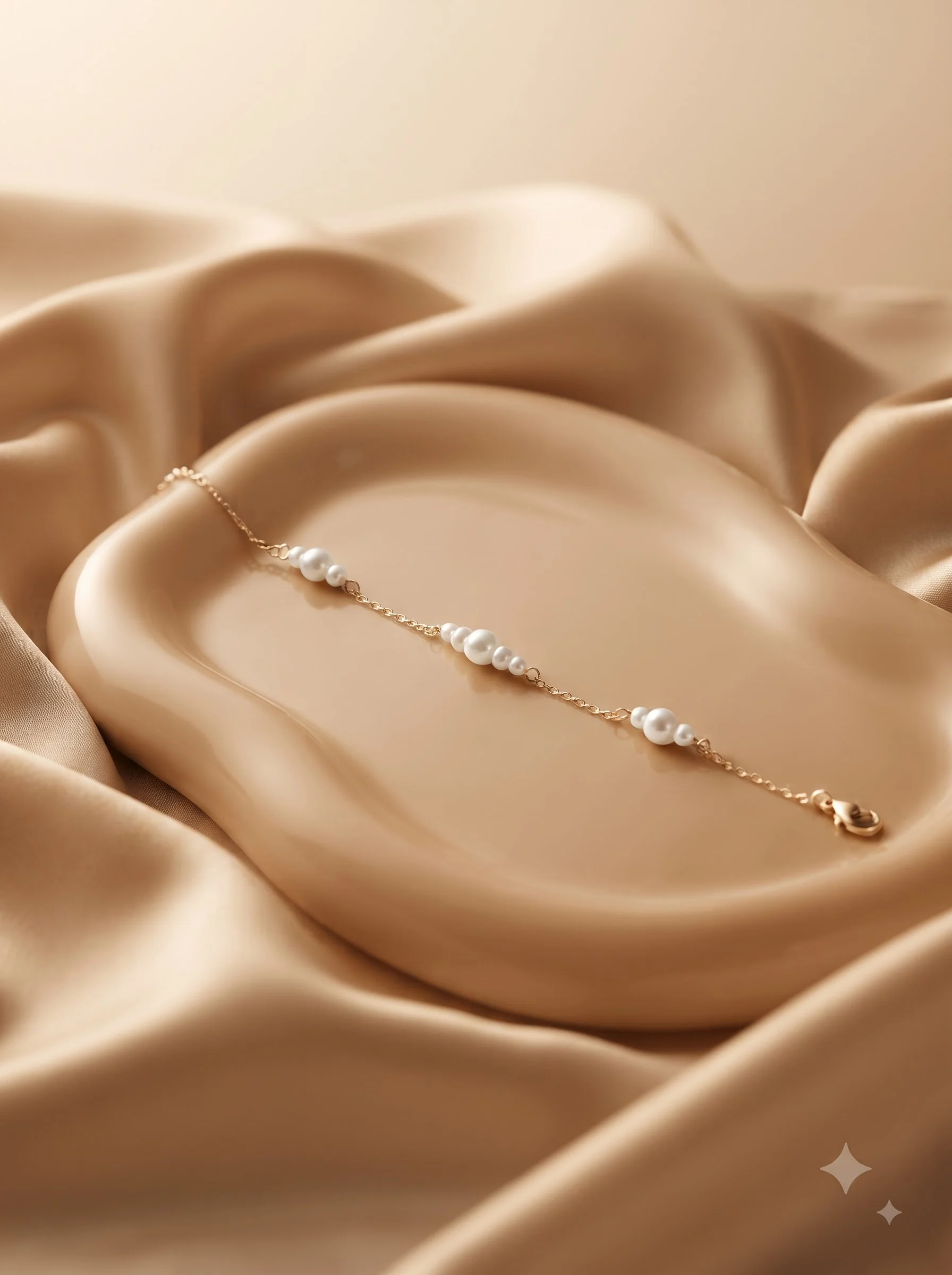 Pearl Cluster Chain Bracelet - Image 3