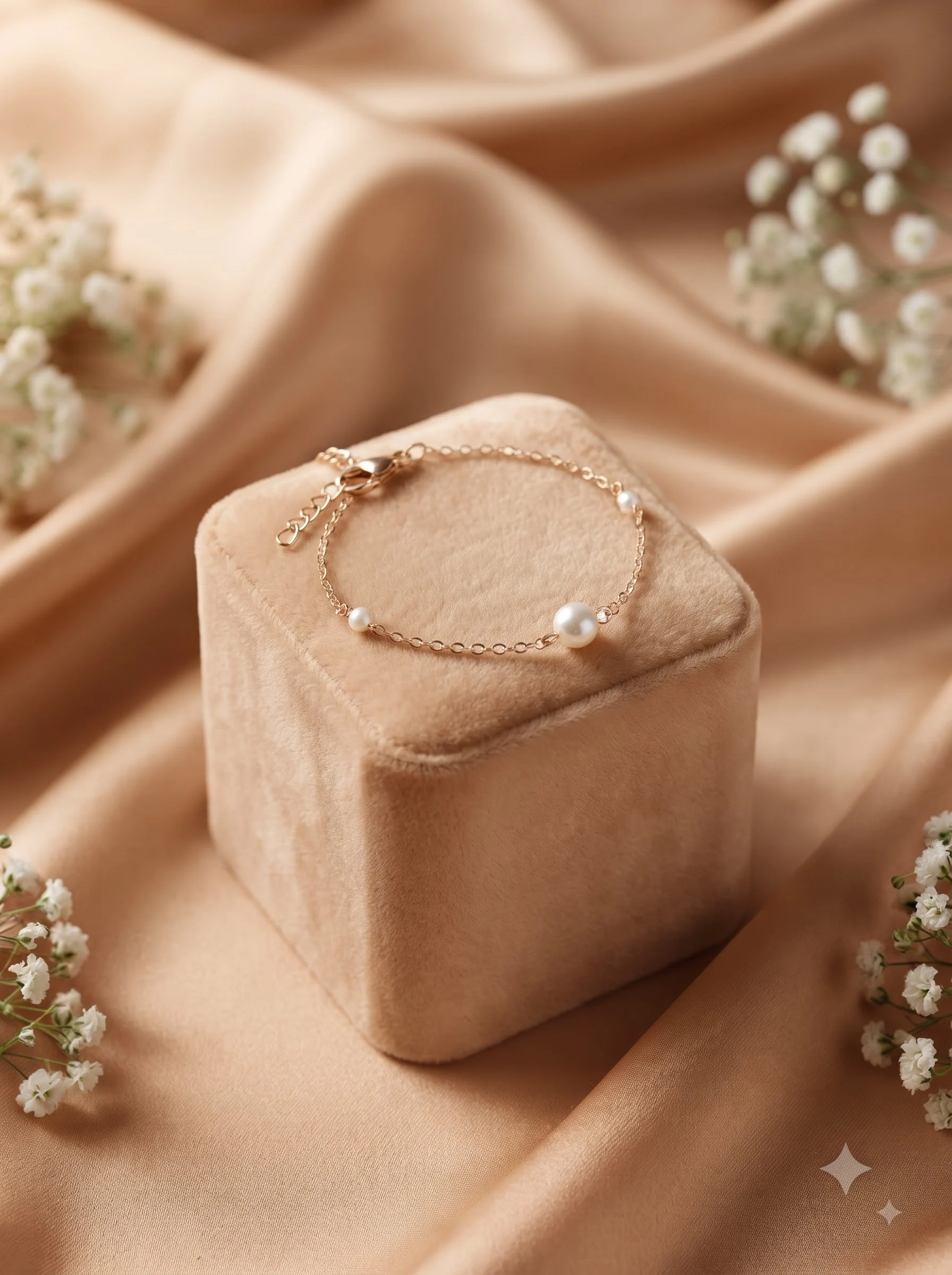 Minimal Gold-Tone Beaded Chain Bracelet