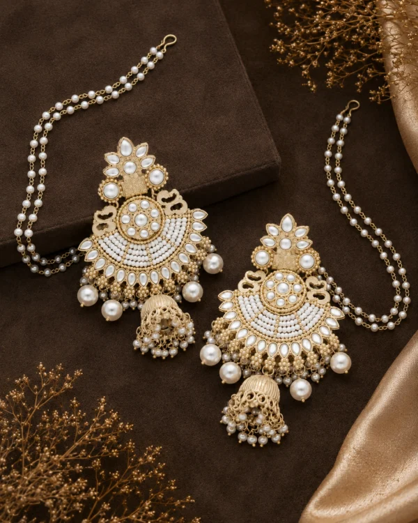 Traditional Pearl Jhumka Earrings
