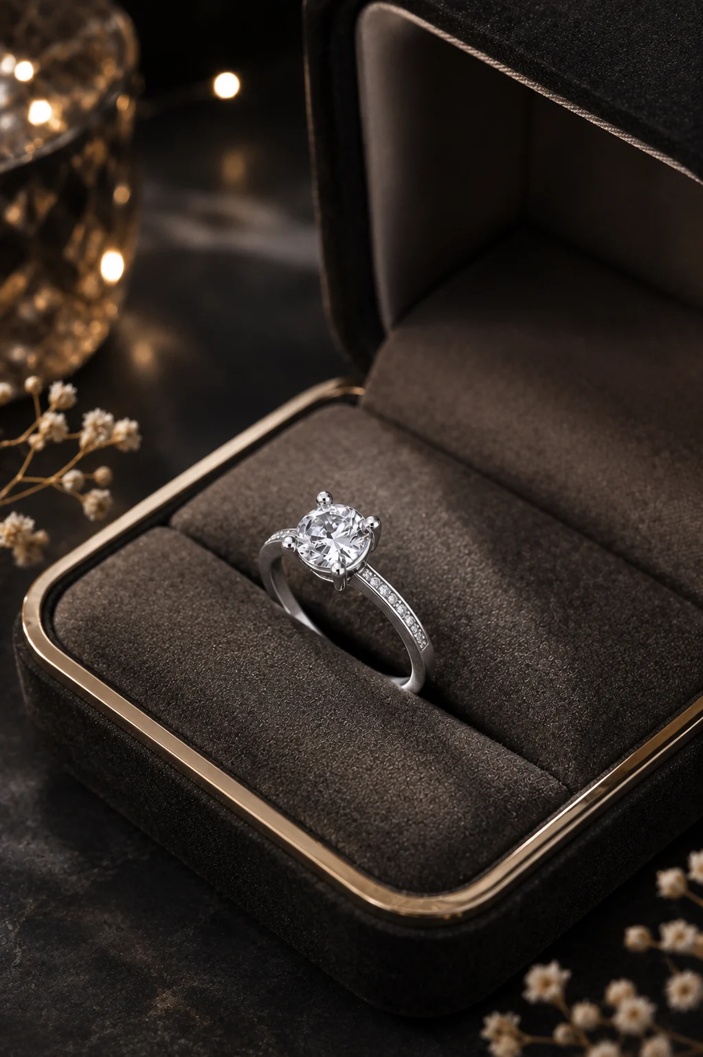 Silver Solitaire Sparkle Ring - Image 5
