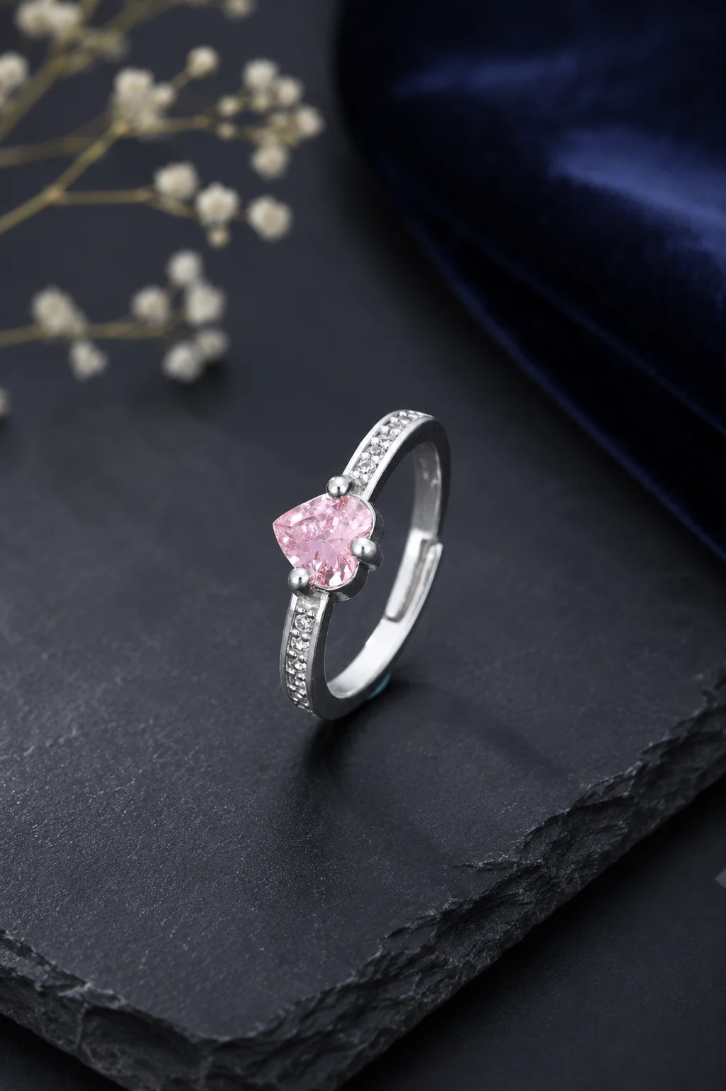 Blush Heart Solitaire Ring - Image 5