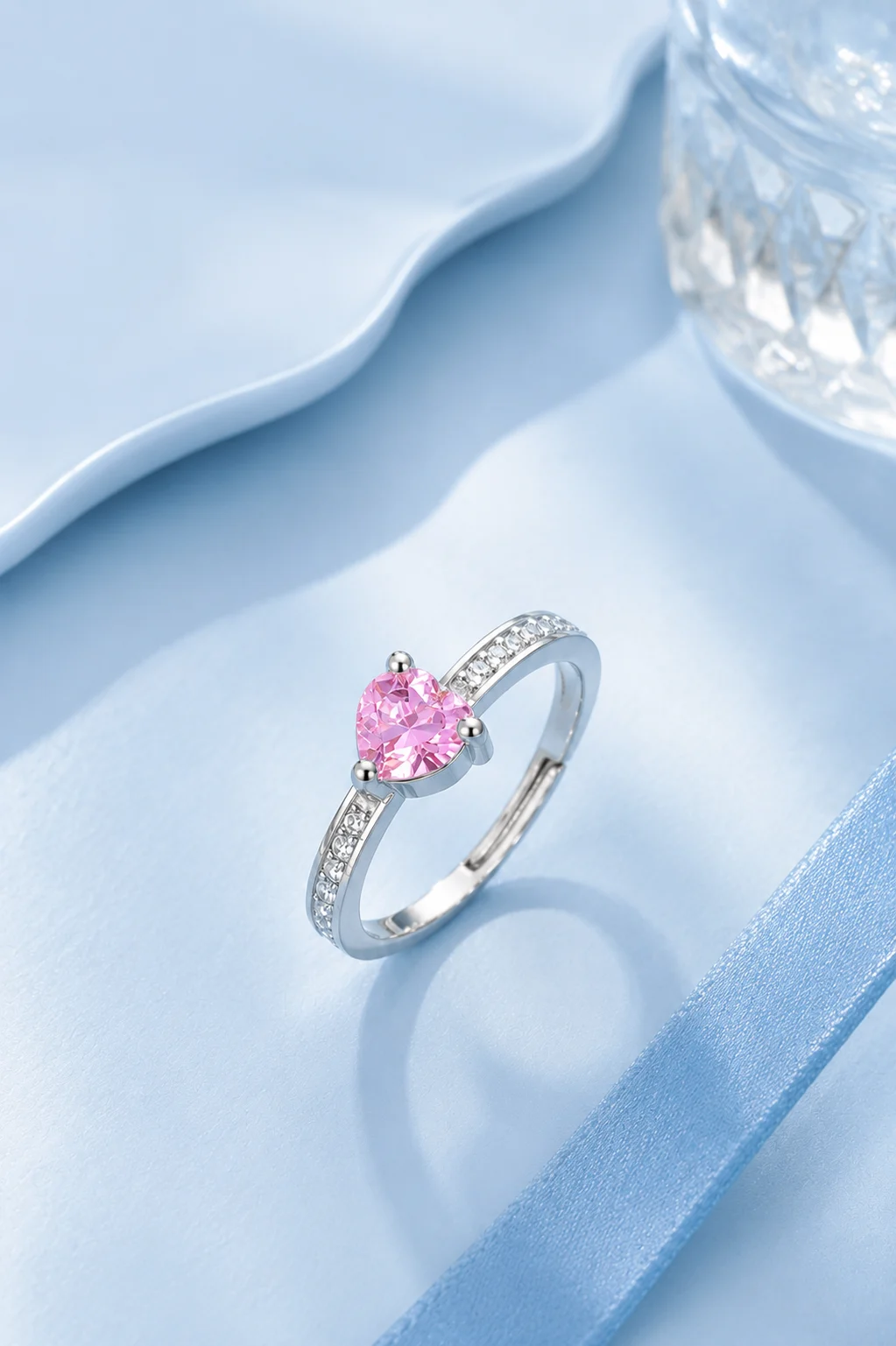 Blush Heart Solitaire Ring