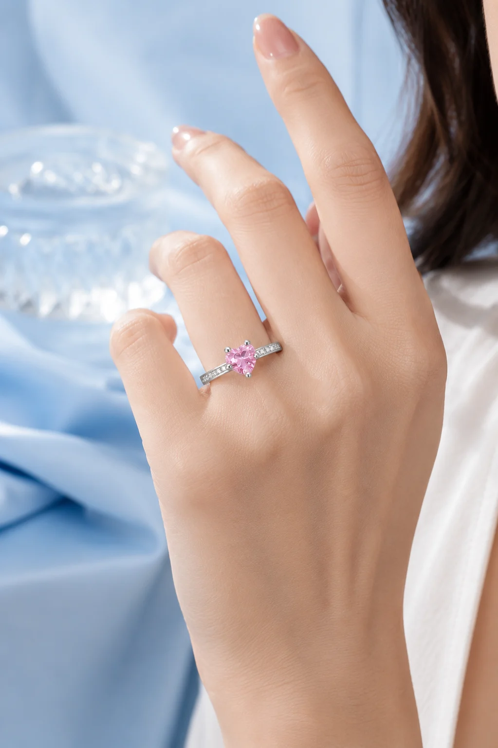 Blush Heart Solitaire Ring - Image 4