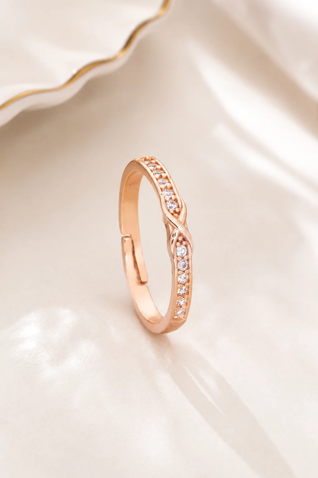 Rose Gold Infinity Sparkle Ring