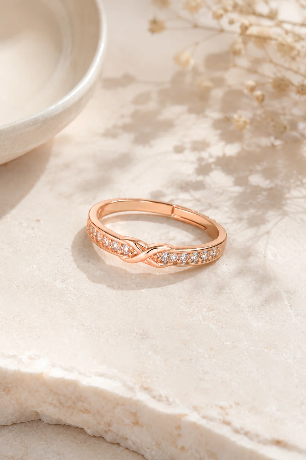 Rose Gold Infinity Sparkle Ring - Image 2