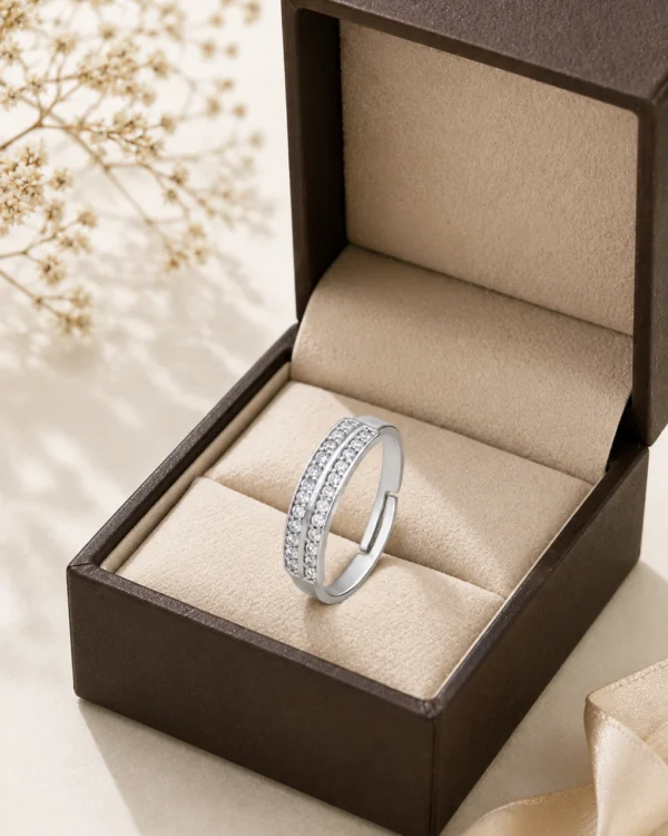 Silver Double Row Sparkle Ring