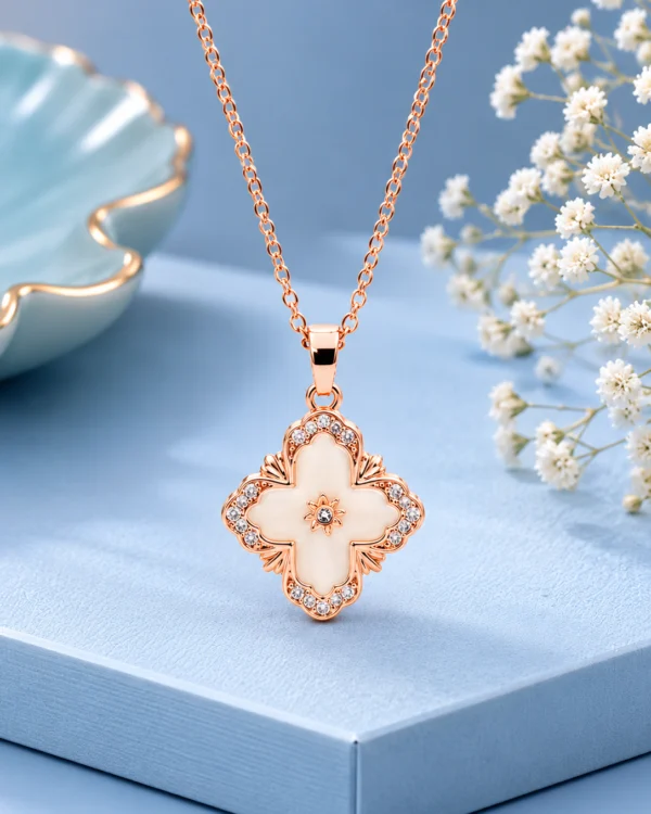 Rose Gold Floral Pendant
