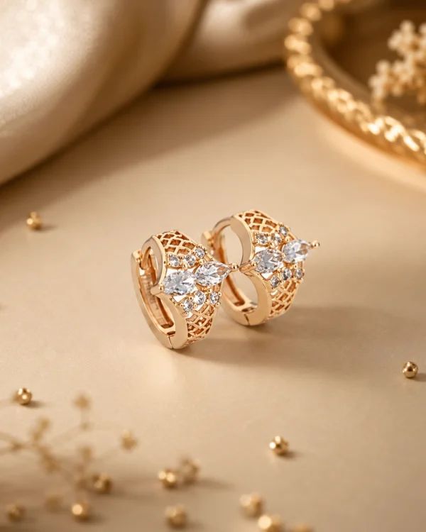 Timeless Crystal Gold Hoops