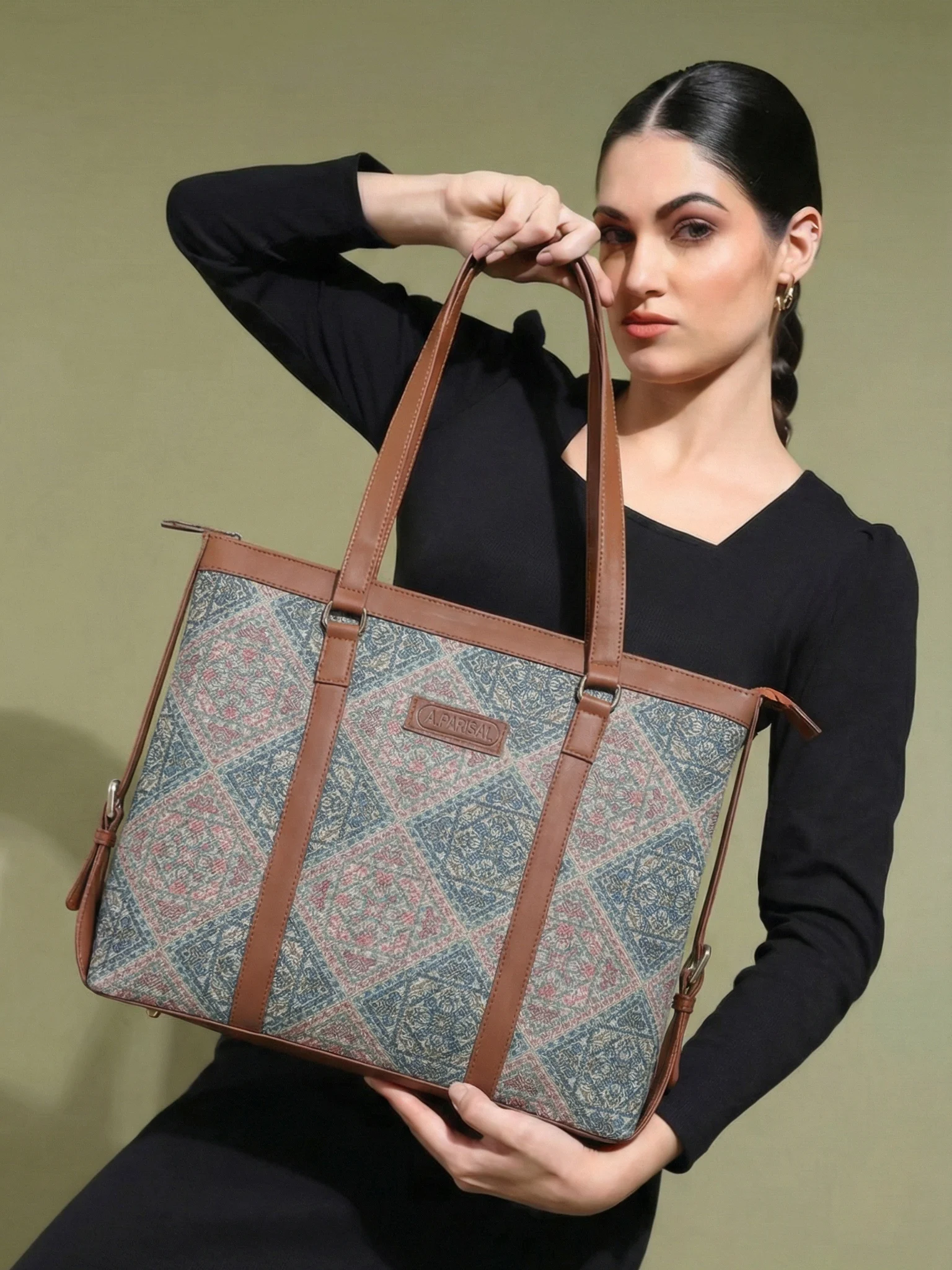 Ethnic Geometric Tote Bag - Image 4
