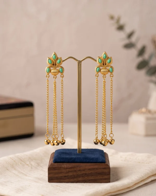 Mint Blossom Cascade Chain Earrings