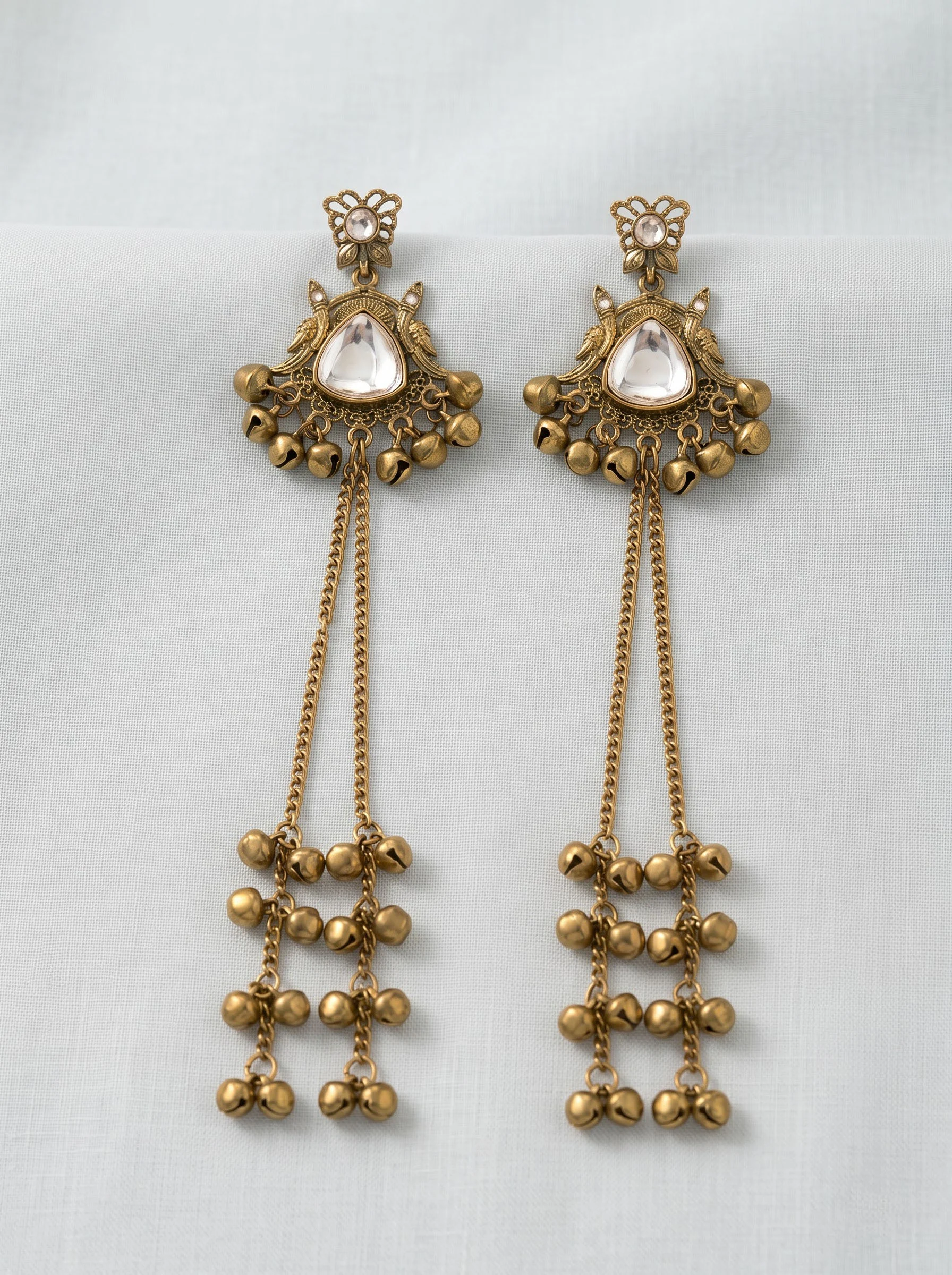 Kundan Heritage Tassel Drop Earrings - Image 5