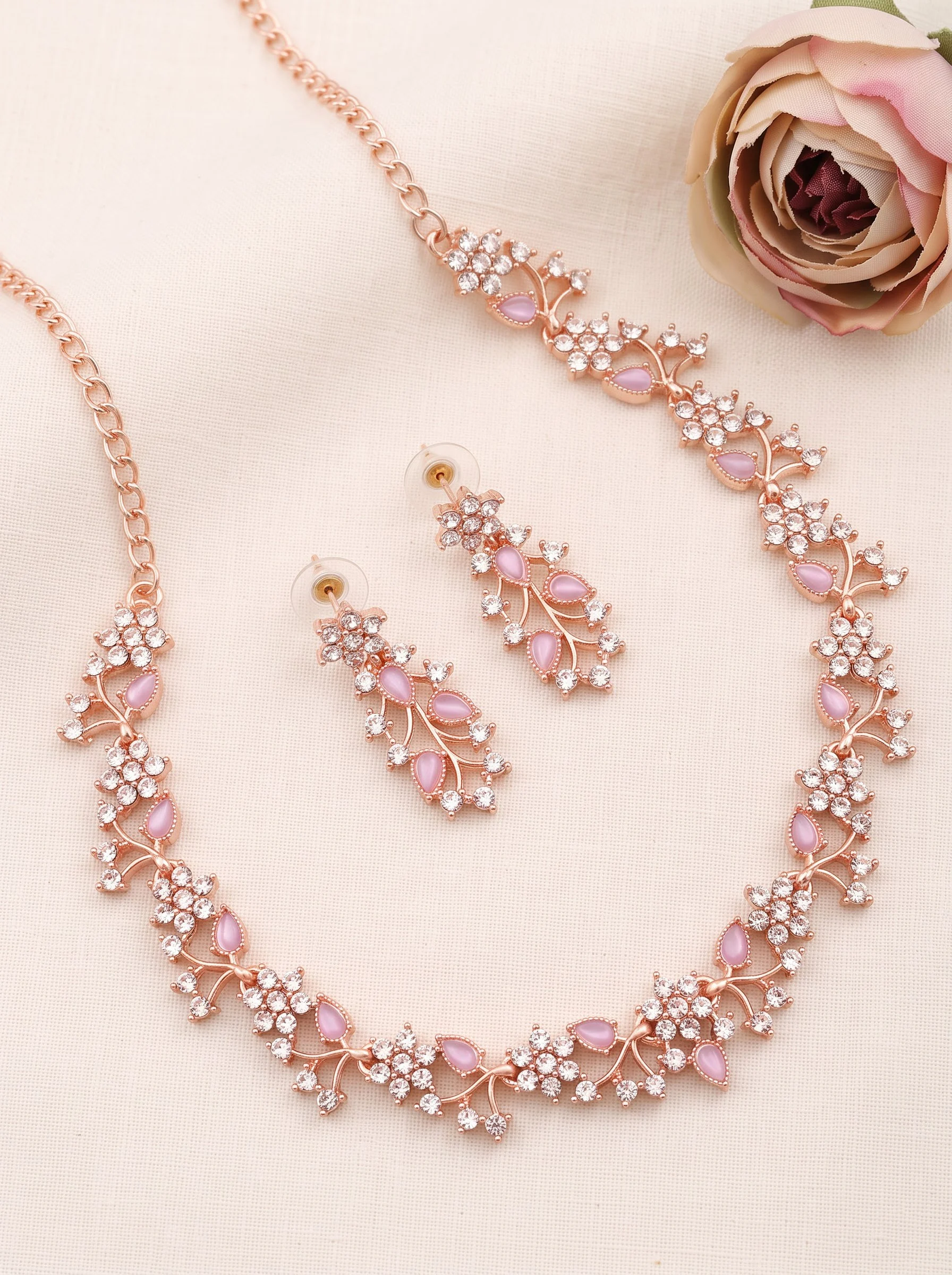 Lavender Floral Necklace Set - Image 6