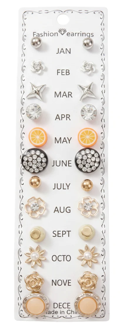 Everyday Wear Assorted Stud Earrings Set - Image 6