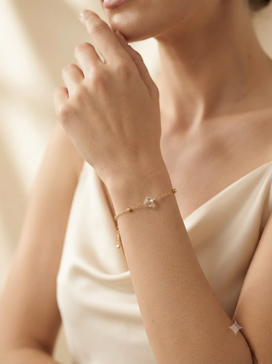 Gold-Tone Pearl Beaded Chain Bracelet - Image 6