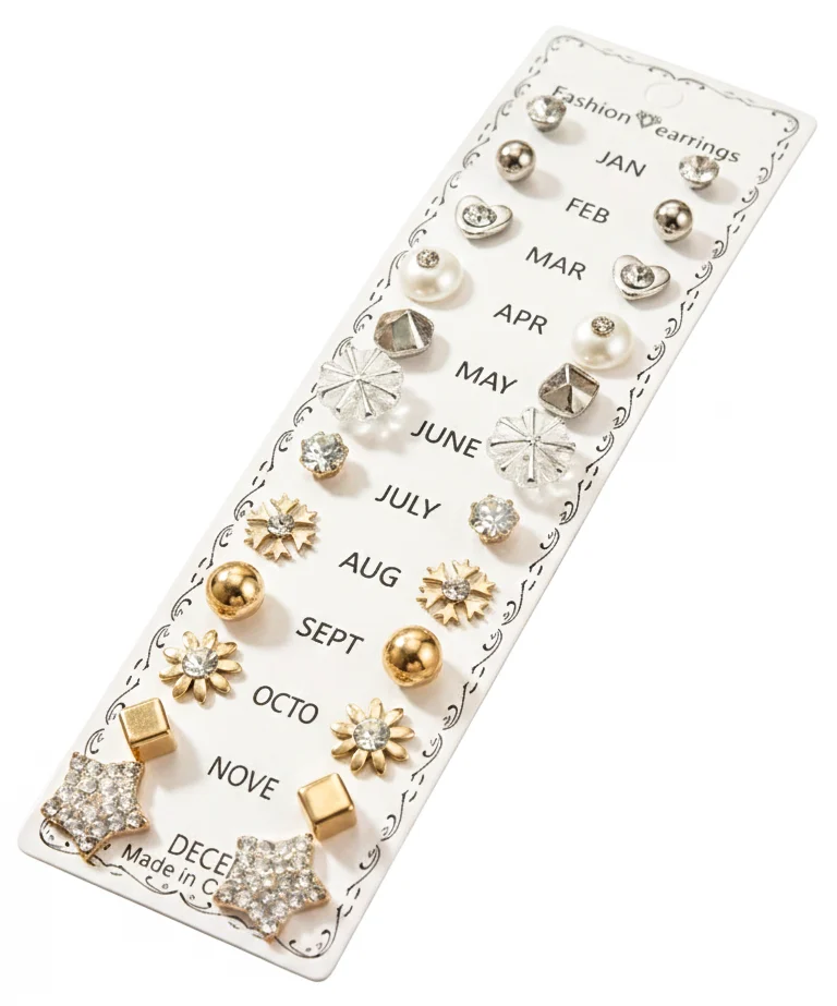 Multi-Design Stud Earrings Combo Pack - Image 6
