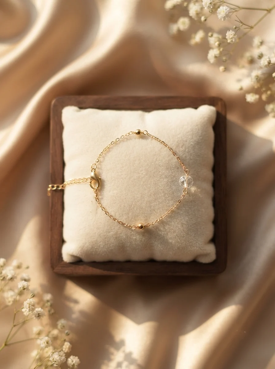 Gold-Tone Pearl Beaded Chain Bracelet - Image 5