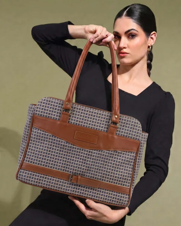 Checkered Satchel Bag