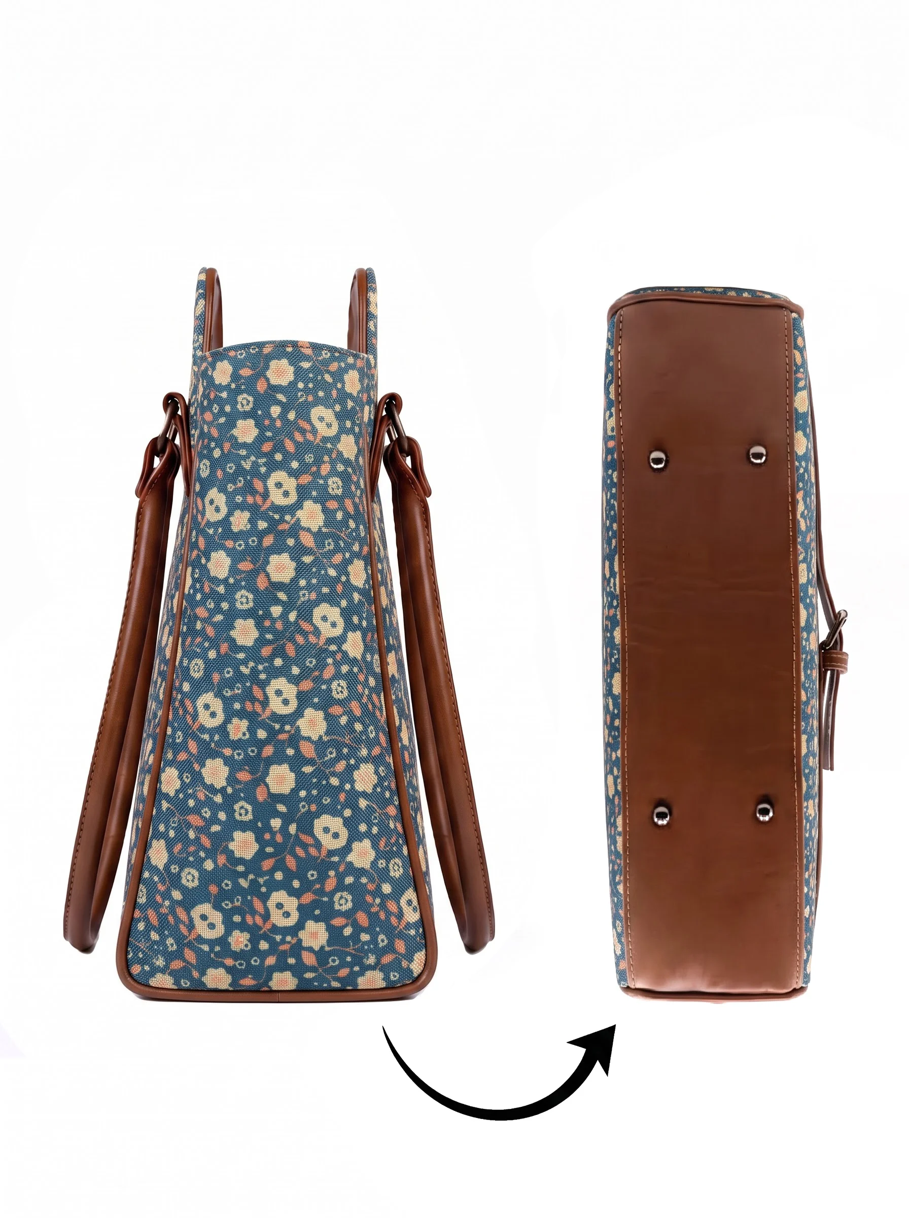 Blue Floral Handbag - Image 5