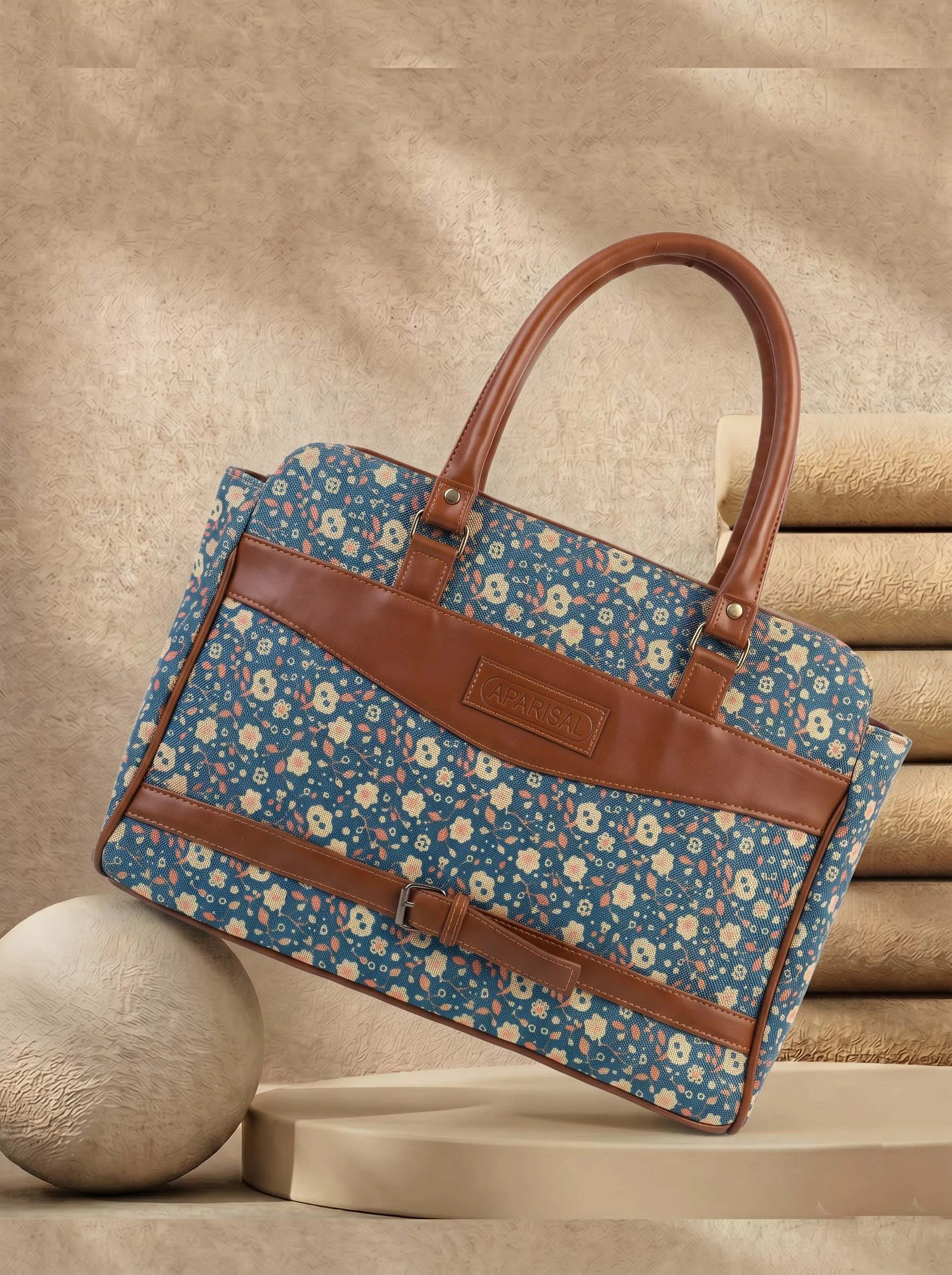 Blue Floral Handbag