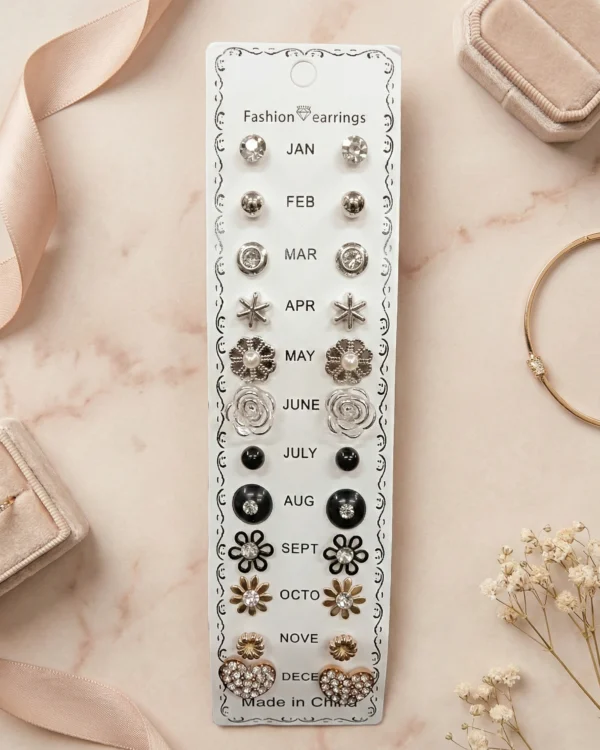 Multi-Design Gold Stud Earrings