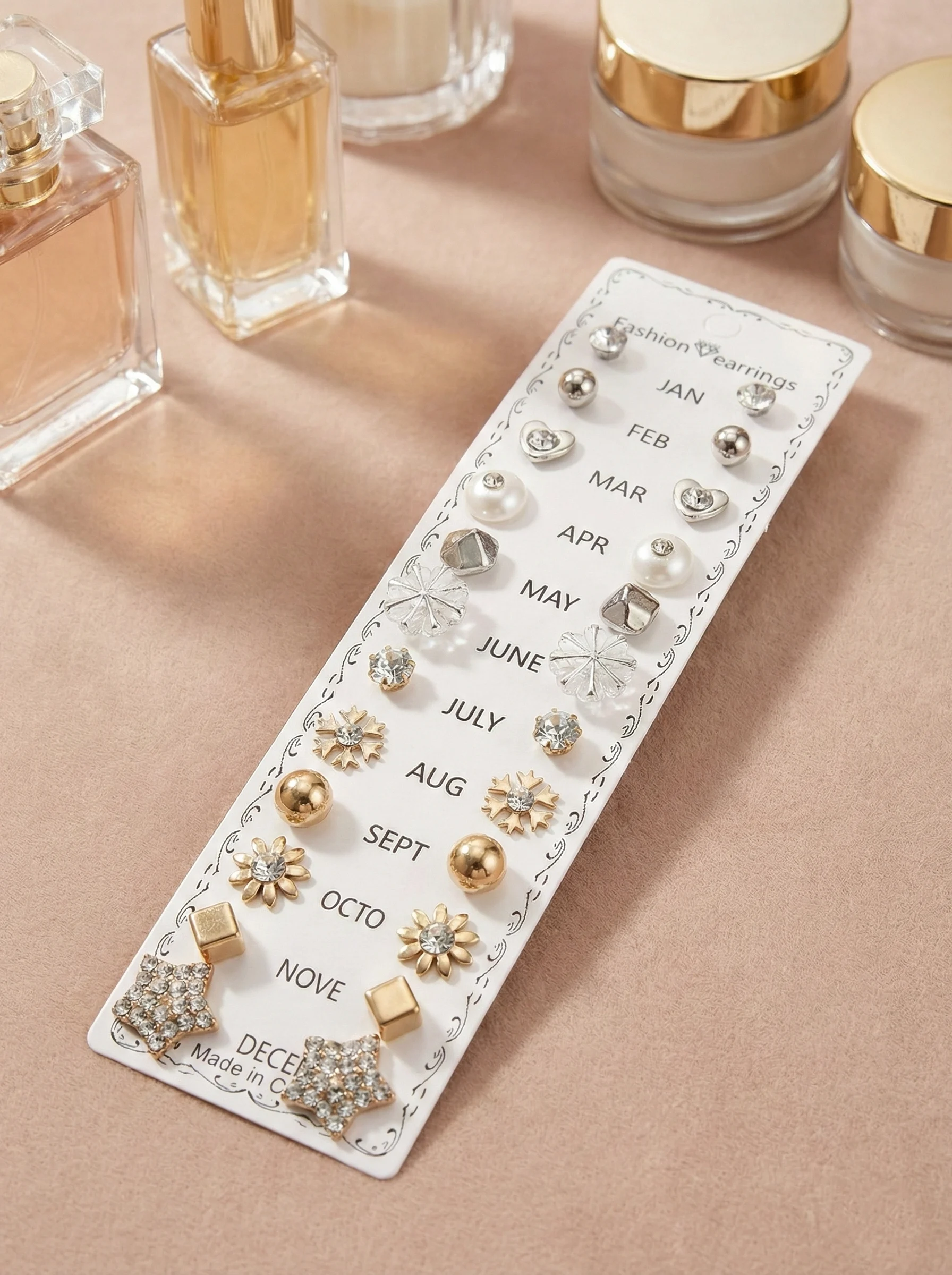 Multi-Design Stud Earrings Combo Pack - Image 3
