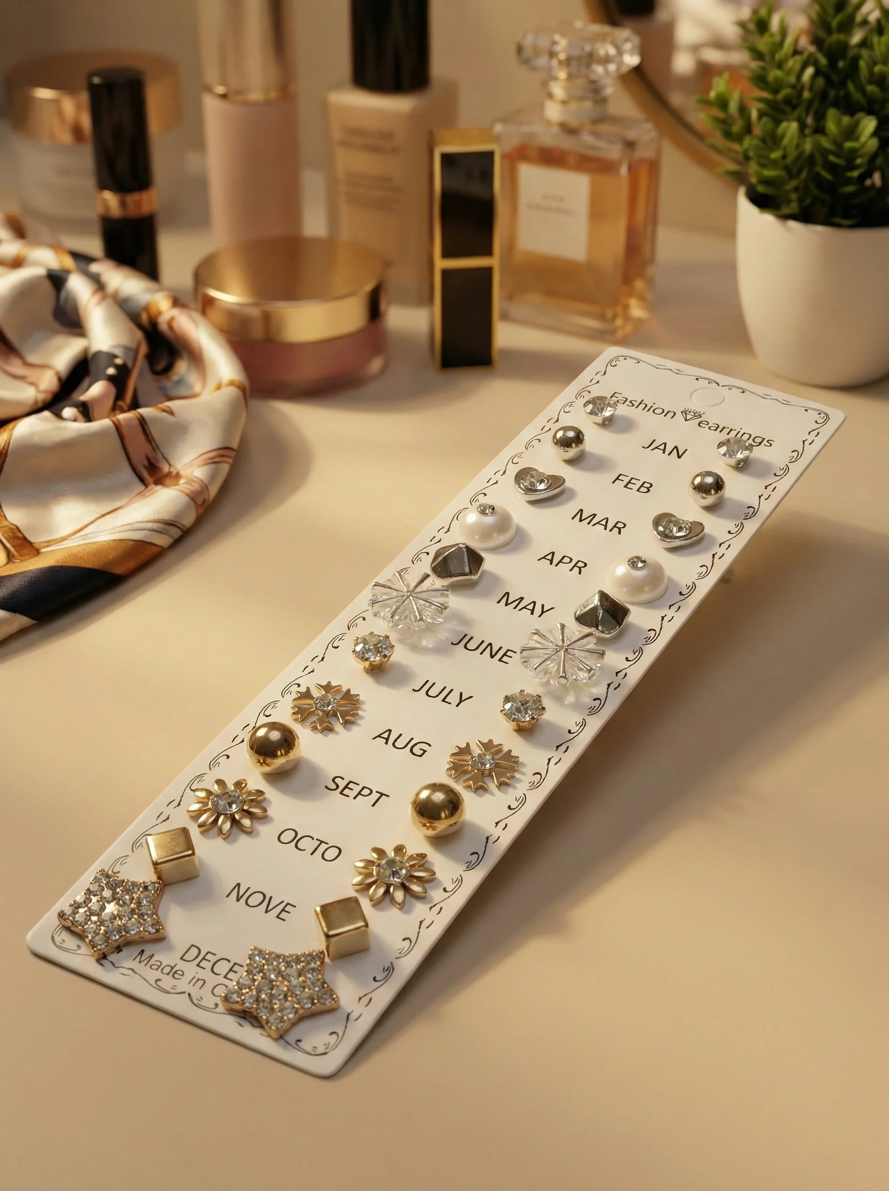 Multi-Design Stud Earrings Combo Pack - Image 2
