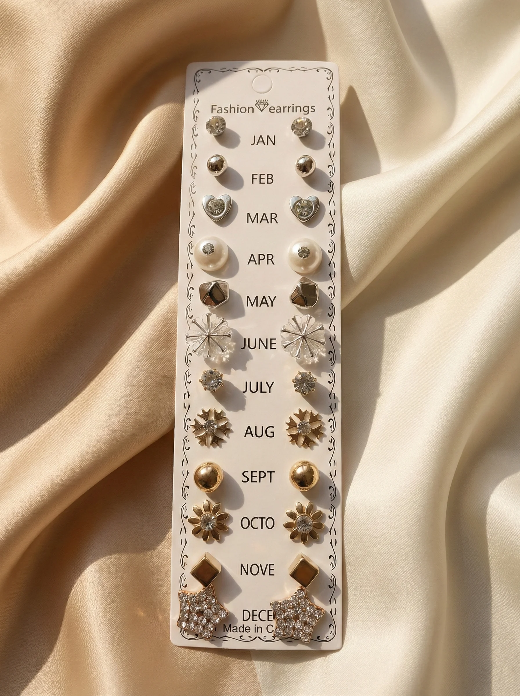 Multi-Design Stud Earrings Combo Pack