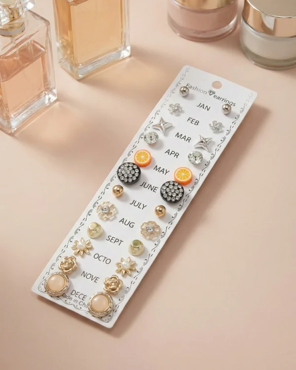 Everyday Wear Assorted Stud Earrings Set