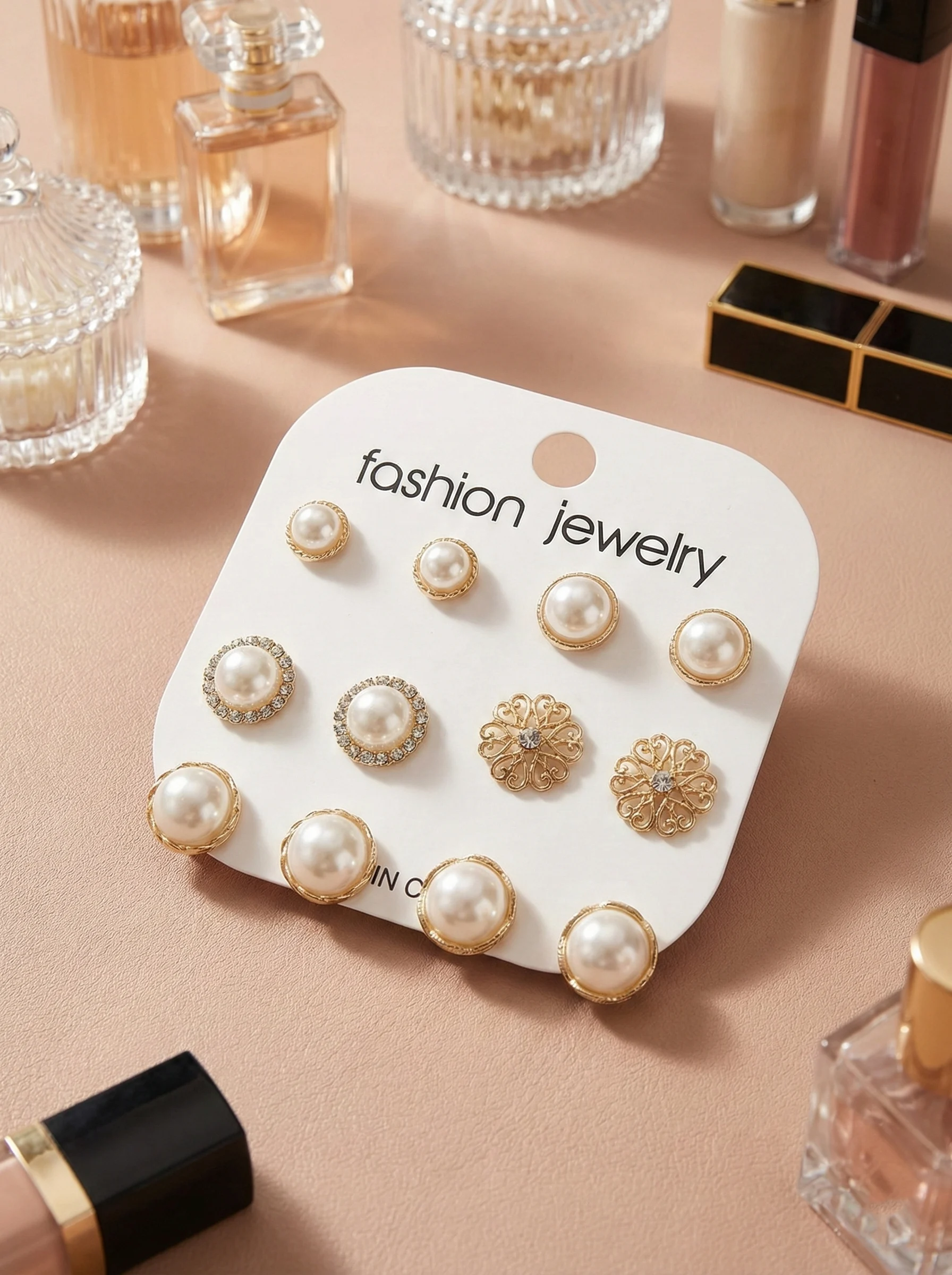 Premium Multi-Design Gold Stud Earrings Combo Pack - Image 4