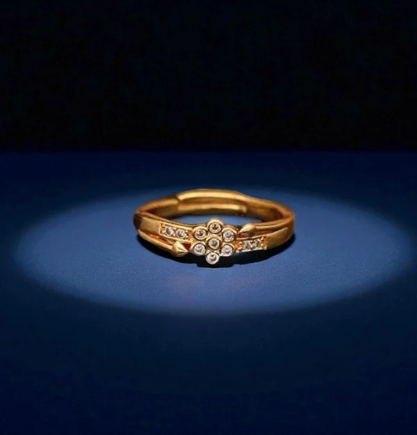Crystal Floral Gold Ring