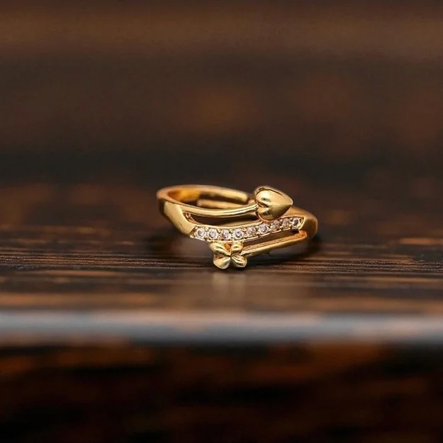 Crystal Butterfly Gold Ring - Image 3