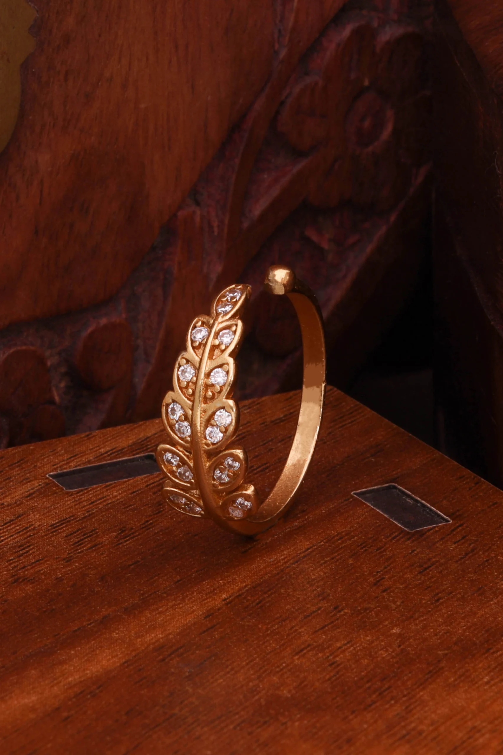 Crystal Leaf Cuff Bracelet